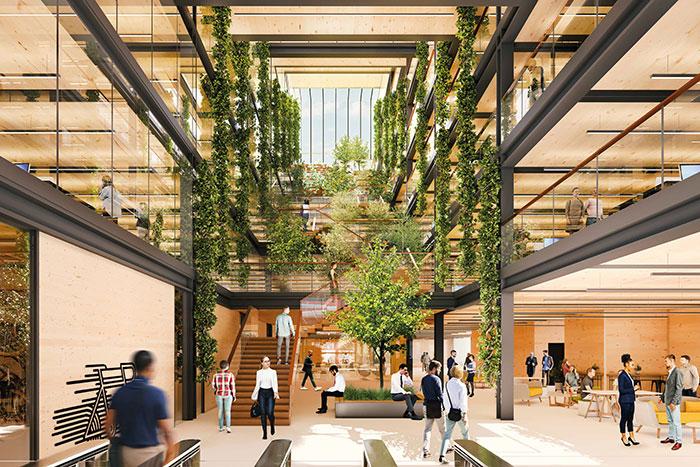 Headquarters building interior development mock up 